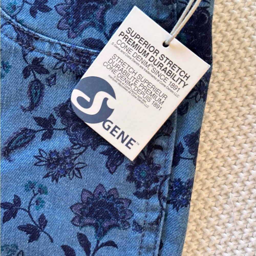VOLCOM Railed Stretch Blue Floral Denim Legging Jeggings Skinny Jeans - Picture 10 of 15